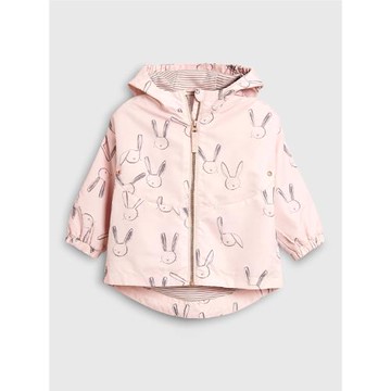 女童外套洋氣薄夾克春裝兒童防風服3-6歲寶寶兔子連帽拉鏈衫2風衣