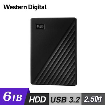 【WD 威騰】My Passport 6TB 2.5吋外接行動硬碟 黑色