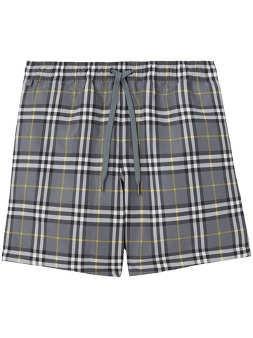Burberry - checked drawstring swim shorts - men - Polyester - XS - Grey