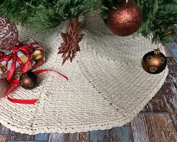 質樸新年樹裙，手工編織繩新年樹裙