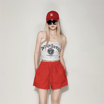 闊腿工裝短褲女2025新款夏季薄款休閑寬松顯瘦夏天褲子a字高腰褲