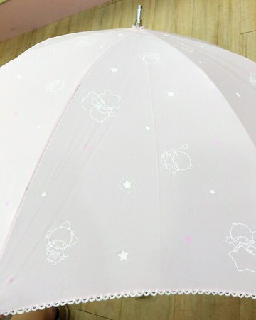 【震撼精品百貨】Little Twin Stars KiKi&LaLa 雙子星小天使 長傘-玫瑰粉(47CM)#51713 震撼日式精品百貨