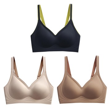 【CS22】果凍乳膠撞色無鋼圈內衣S-2XL(3件/入)