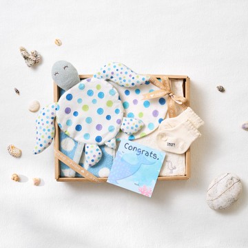 有機棉海龜安撫巾寶寶禮盒・GOTS認證安心5件組_HomeyOrganic