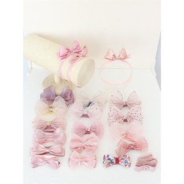 韓國手工嬰兒發帶寶寶公主頭飾新生兒頭花滿月百天韓粉蝴蝶結發飾