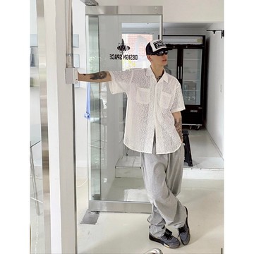 ☆LimeLight☆ 雕花 簍空 針織 百搭 單穿 外搭 外套 開領 花襯衫 簍空緹花 短袖襯衫 K-S002