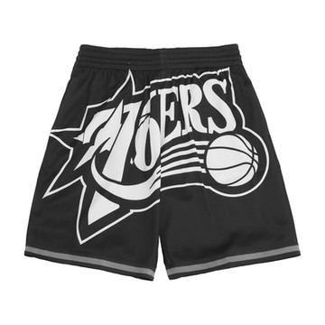 Mitchell & Ness 短褲 NBA Big Face 3 男款 黑 76人 黑魂 褲子 球褲 M&N MN21BSH01P7
