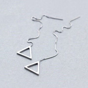 925純銀耳環耳飾-時尚簡約三角形設計生日情人節禮物女飾品73dq25【獨家進口】【米蘭精品】