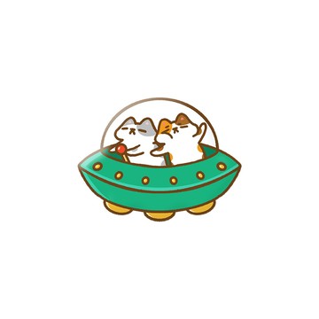 【插畫家聯名】歐吉喵NEKO OJIMEOW飛碟造型氣囊支架