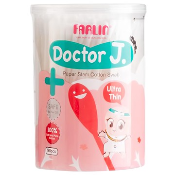 FARLIN 紙軸棉花棒 天然柔軟棉材 極細設計  190支  1盒