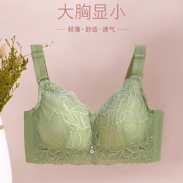 大碼內衣女大胸顯小調整型大碼聚攏文胸罩超薄款無鋼圈收副乳夏【不二雜貨】