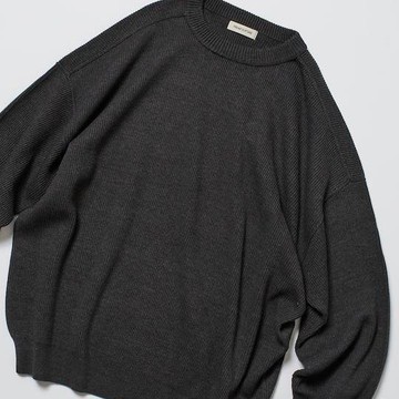 FREAK'S STORE 寬鬆版型 單面羅紋拼接 圓領針織衫