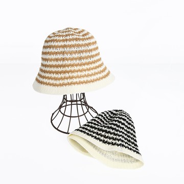 【好物推薦】韓系跳色編織漁夫帽(兩色；F)