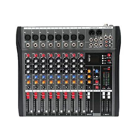 MECCTP Channel Mixer Sound Board Console, Live Studio Amplifier Mixer w USB Drive for Live Studio Recording Studio PC Recording Black＆Red 400 x 340