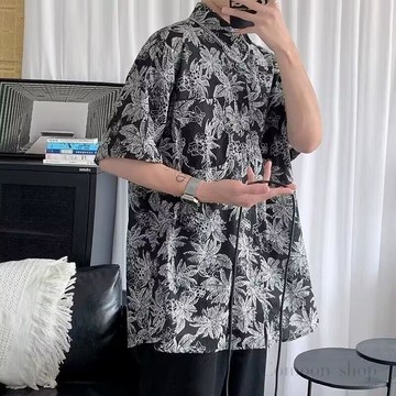 夏季小众设计感上衣男生潮流百搭外套新款休闲短袖衬衫男