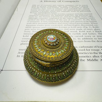 法國 花絲填琺瑯微馬賽克黃銅盒