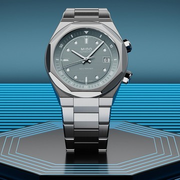 MIDO 美度 Multifort 8 Two Crowns 先鋒系列 幾何八角機械錶-灰 M0475071108100