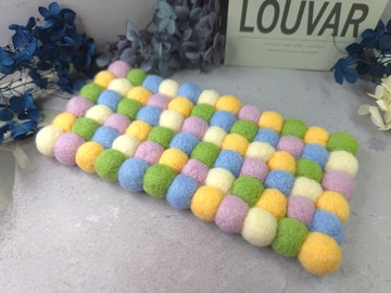 雙人杯羊毛氈長型杯墊 第二款 辦公桌小物 居家擺飾