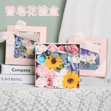 💞香皂花禮盒+LED燈💞玫瑰花 康乃馨 香皂花 贈品送禮 母親節禮物 生日 畢業 求婚告白 情人節 教師節 聖誕節 七夕
