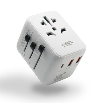 太星電工氮化鎵pd20w旅行用插座/3usb(多國轉換) aa303