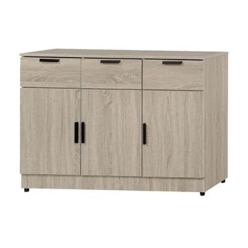 文創集 卡亞4尺三門三抽低餐櫃-121x40x82cm免組