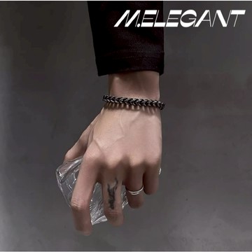 M.e.【24H出貨】鈦鋼復古黑耀手鍊 男女通用手鏈  醫療鋼手鍊 鈦鋼手鍊