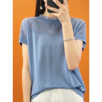 清倉撿漏一線品牌專柜商場撤回剪標女裝冰絲針織衫薄款上衣T衫