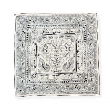 HERMES 140cm 羊絨真絲 方巾/絲巾 (愛馬仕之心 米色系)