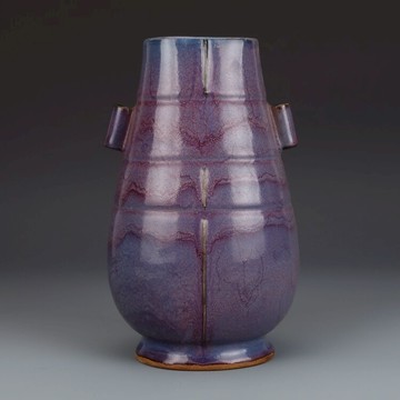 宋鈞窯玫瑰紫貫耳瓶 古玩瓷器 古董收藏 老貨舊貨 五大名窯宋瓷