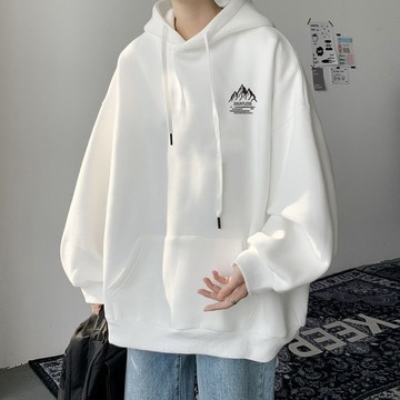 臺灣出貨 男女休閒款 套頭連帽長袖衛衣 日常印花 刷毛加絨款 大碼M-8XL 日常連帽穿搭 中性風格上衣連帽上衣 UZD