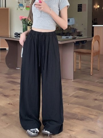 【missy shop】自在風尚鬆緊腰涼感防曬長褲-20541