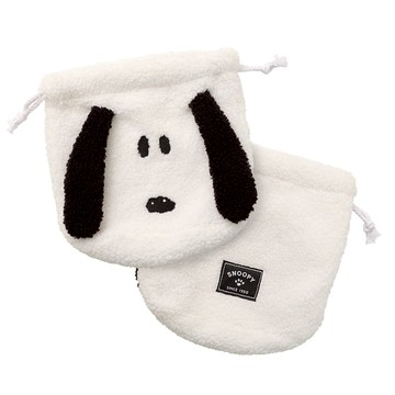 Norns 束口袋 Peanuts 史努比-收納袋 大臉 袋 袋子 可愛 卡通 造型 絨毛 史奴比 Snoopy