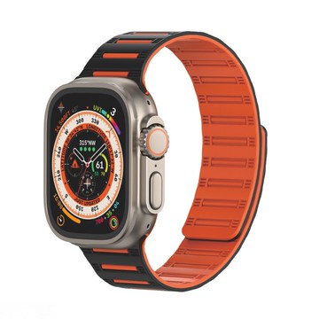 硅膠磁吸錶帶 親膚舒適 運動錶帶 適用於 Apple Watch S10 9 8 7 6 SE 錶帶 46mm 49mm