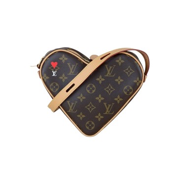 LOUIS VUITTON M57456 撲克牌系列老花帆布愛心造型斜背包