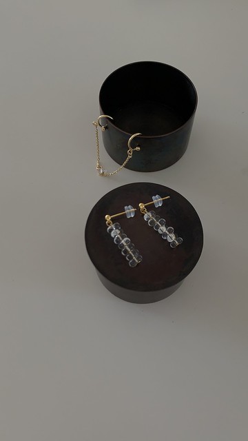 vingtsixplus SS203玻璃 耳針/耳夾 可愛 夾式耳環 透明 耳環推薦