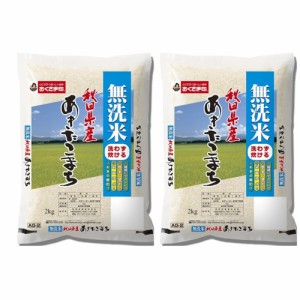 送料無料 無洗米秋田県産あきたこまち 2?s×2本   お米 お取り寄せ グルメ 食品 ギフト プレゼント おすすめ お歳暮