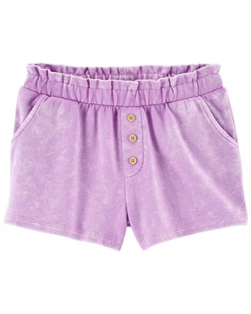 Kid Button Front French Terry Shorts