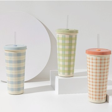 【Oolab 良杯製所】710ml 法式織戀系列 陶瓷易潔層吸管杯 (三款)