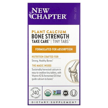 New Chapter, 植物鈣骨骼強度護理，240 片素食小片