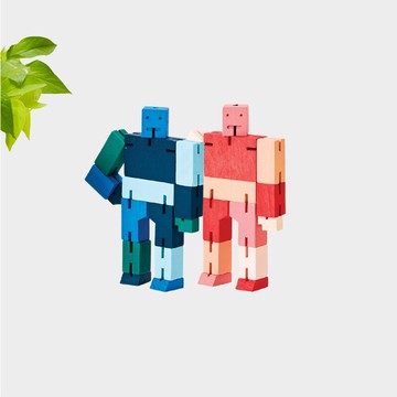cubebot 酷比人漸層小型山毛櫸積木變形機器人公仔