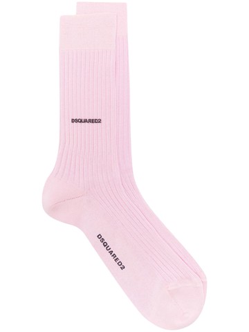Dsquared2 - logo-printed cotton socks - men - Cotton - 42-43 - Pink