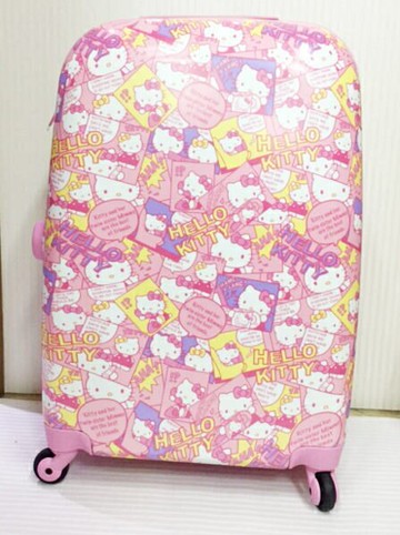【震撼精品百貨】Hello Kitty 凱蒂貓 硬殼行李箱/旅行箱20吋 快樂派KITTY滿版圖案  震撼日式精品百貨