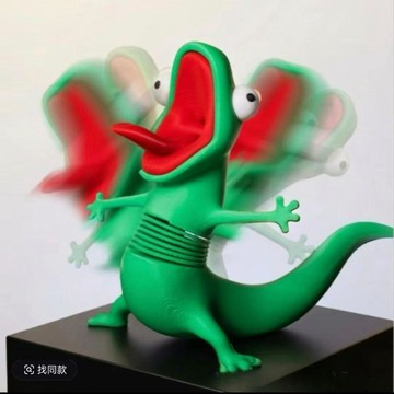 🚀隔日出🔥10.9🔥綠色蜥蜴彈簧玩具 9x8x4.7cm 3D列印解壓玩具 彈簧搖擺公仔 桌面擺件 汽車擺飾 辦公