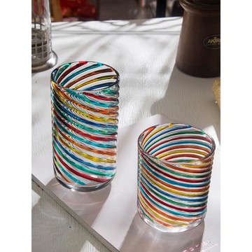 玻璃水杯設計感小眾簡約女新款2022辦公室成人家用彩色高顏值茶杯