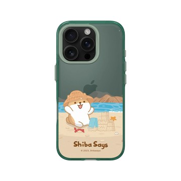iPhone 16 Pro Clear 憂墨綠 - 柴語錄 Shiba Says - 一起玩沙吧!