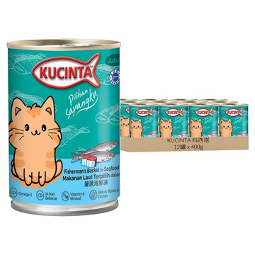 KUCINTA 科西塔 大貓罐  嚴選海鮮凍  400g  12個