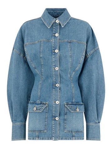 the attico denim mini dress