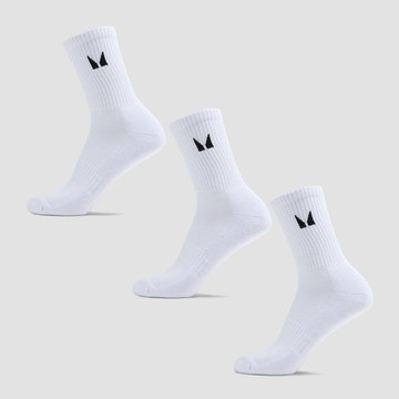 MP Unisex Crew Socks (3 Pack) - White - UK 12-14