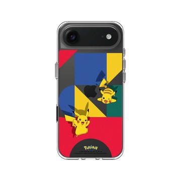 iPhone Air Clear Case（相機按鈕） 透明 - 寶可夢 Pokemon - 皮卡丘與積木-繽紛版