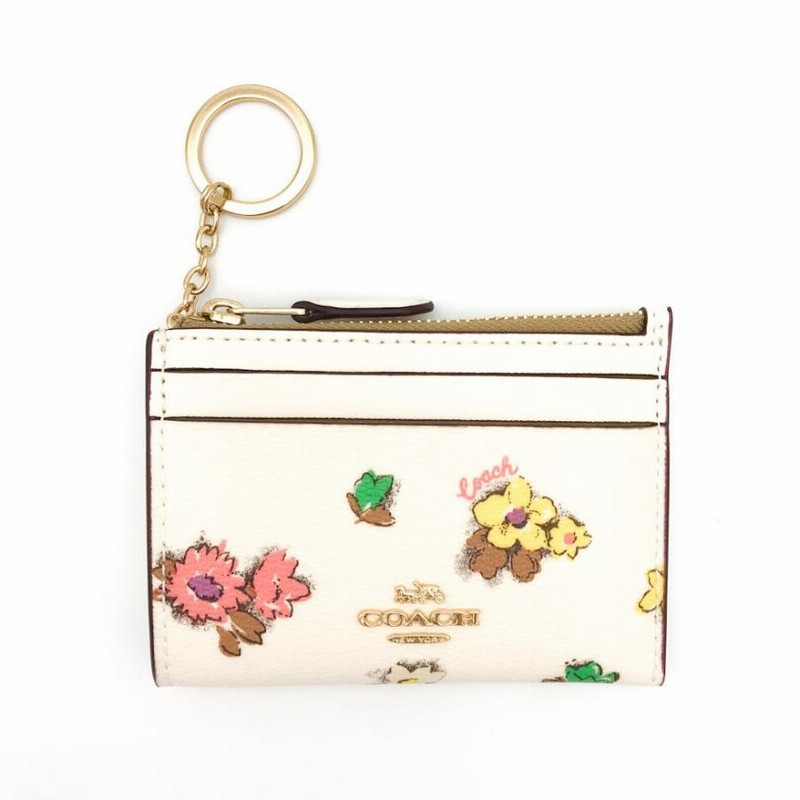 コーチ パスケース 定期入れ ☆COACH☆ ミニ スキニー ID ケース ウィズ スペースド フローラル フィールド プリント CA736  IMCAH LINEショッピング